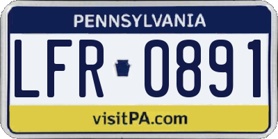 PA license plate LFR0891