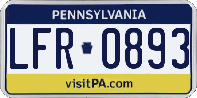 PA license plate LFR0893