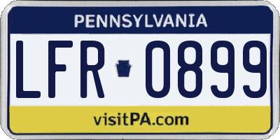 PA license plate LFR0899