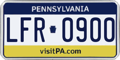 PA license plate LFR0900