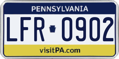PA license plate LFR0902