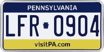 PA license plate LFR0904