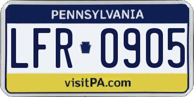 PA license plate LFR0905