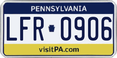 PA license plate LFR0906
