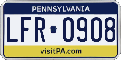 PA license plate LFR0908