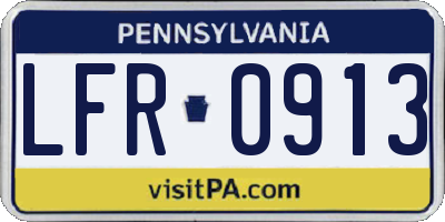 PA license plate LFR0913
