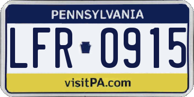 PA license plate LFR0915