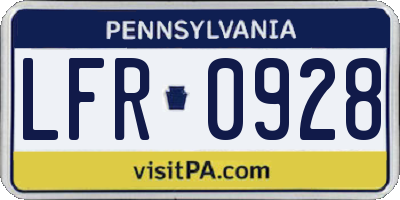 PA license plate LFR0928