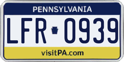PA license plate LFR0939