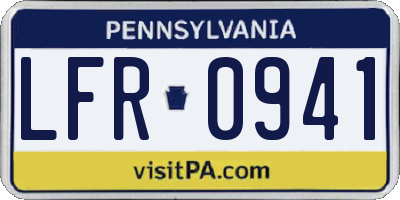 PA license plate LFR0941