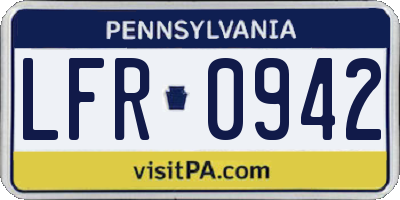 PA license plate LFR0942