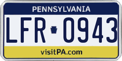 PA license plate LFR0943