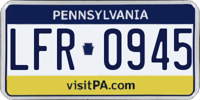PA license plate LFR0945