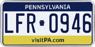 PA license plate LFR0946