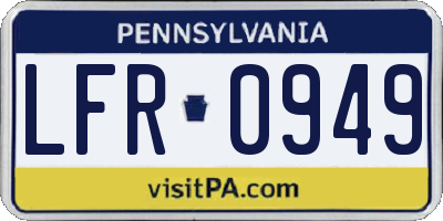 PA license plate LFR0949
