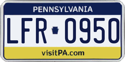 PA license plate LFR0950