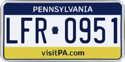 PA license plate LFR0951