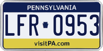 PA license plate LFR0953