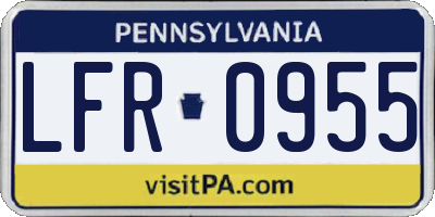 PA license plate LFR0955