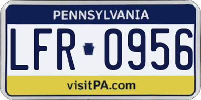 PA license plate LFR0956
