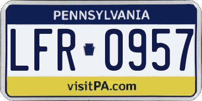 PA license plate LFR0957