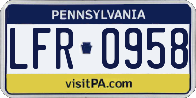 PA license plate LFR0958