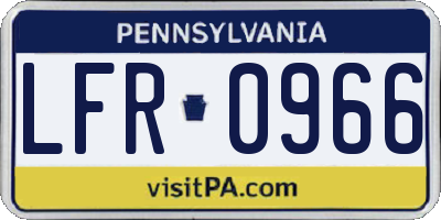 PA license plate LFR0966