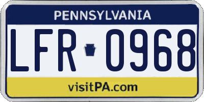 PA license plate LFR0968