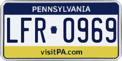 PA license plate LFR0969