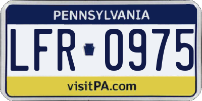 PA license plate LFR0975