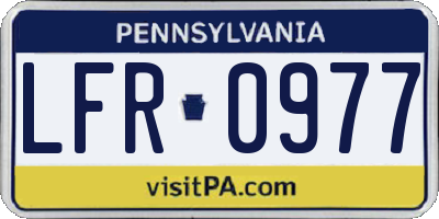 PA license plate LFR0977