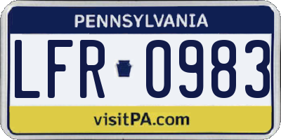 PA license plate LFR0983