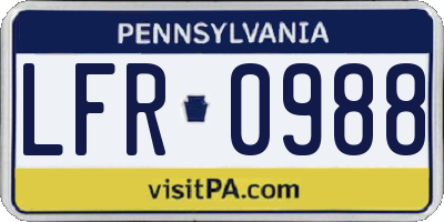 PA license plate LFR0988