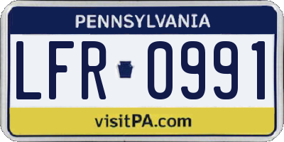 PA license plate LFR0991