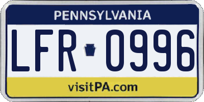 PA license plate LFR0996