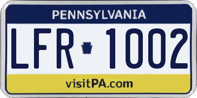 PA license plate LFR1002