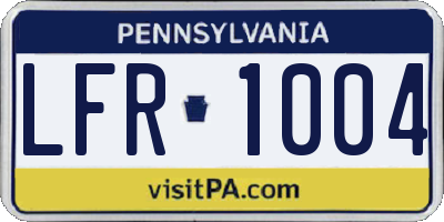 PA license plate LFR1004