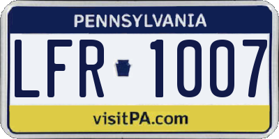 PA license plate LFR1007
