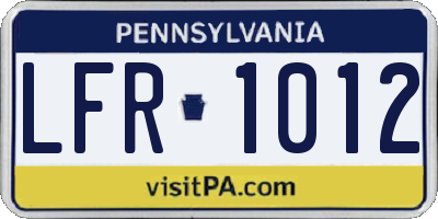 PA license plate LFR1012