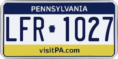 PA license plate LFR1027