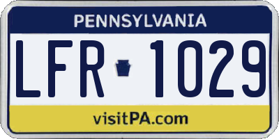 PA license plate LFR1029