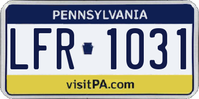 PA license plate LFR1031