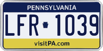PA license plate LFR1039