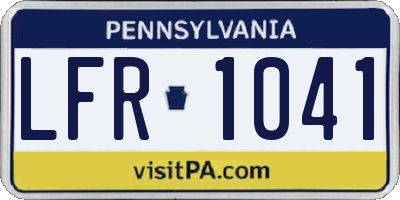 PA license plate LFR1041
