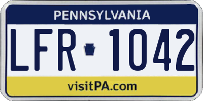 PA license plate LFR1042