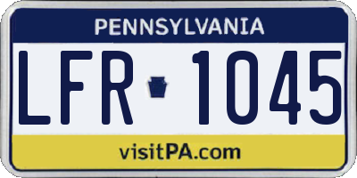 PA license plate LFR1045
