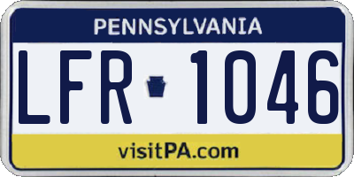 PA license plate LFR1046