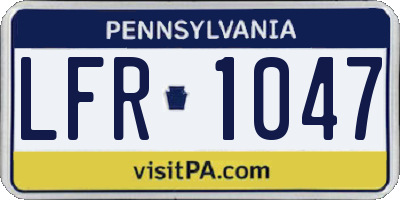PA license plate LFR1047