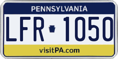 PA license plate LFR1050