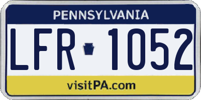 PA license plate LFR1052